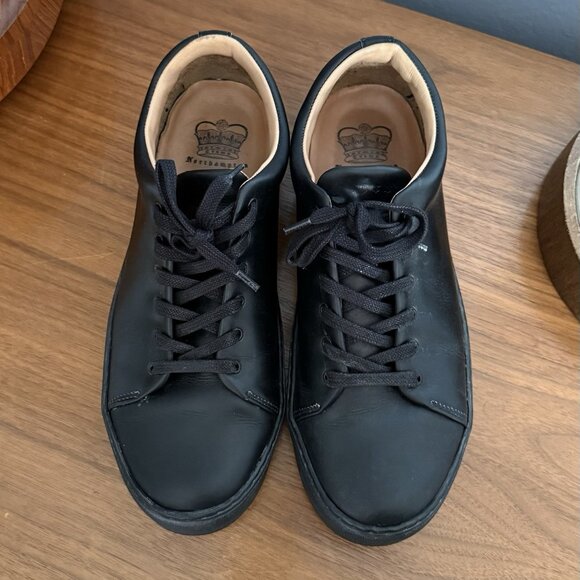 Crown Northampton Overstone Derby Shoes Black Leather Size UK 9 - Picture 3 of 11